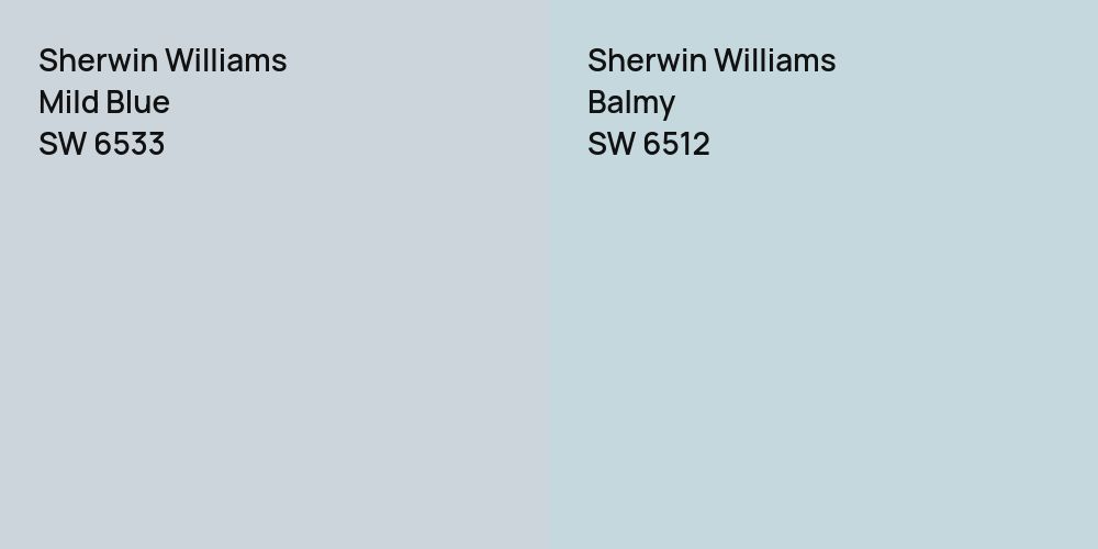 Sherwin Williams Mild Blue vs. Sherwin Williams Balmy