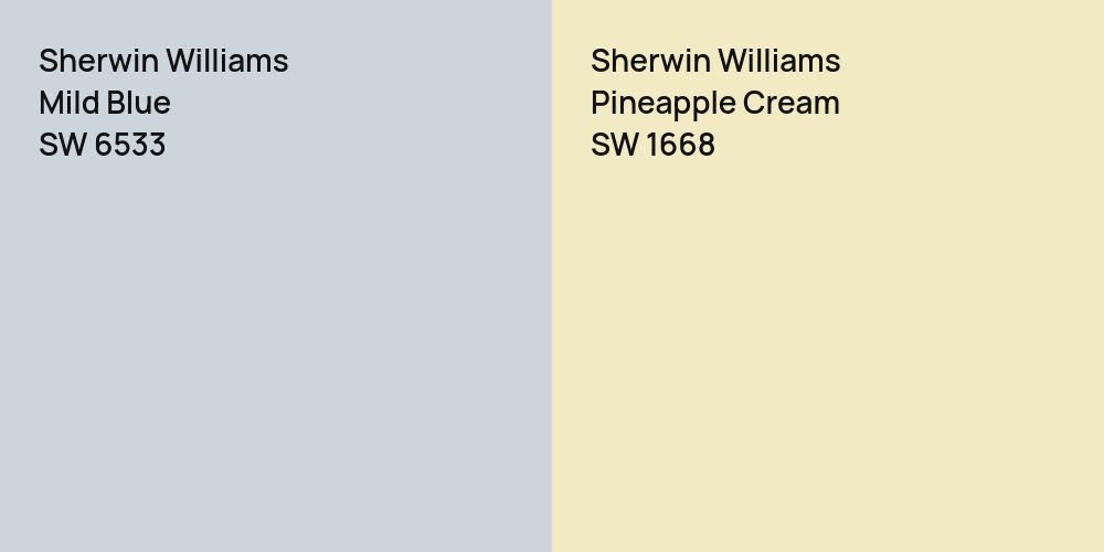 Sherwin Williams Mild Blue vs. Sherwin Williams Pineapple Cream