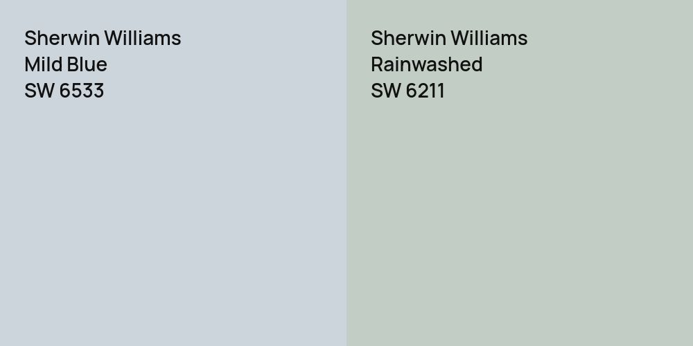 Sherwin Williams Mild Blue vs. Sherwin Williams Rainwashed