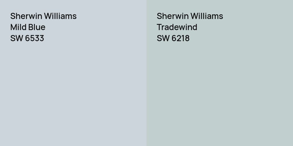 Sherwin Williams Mild Blue vs. Sherwin Williams Tradewind