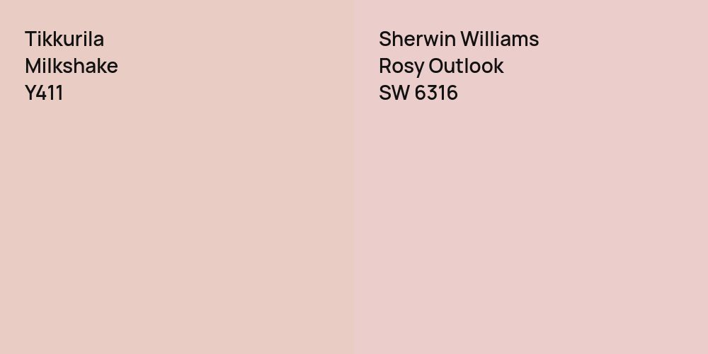 Tikkurila Milkshake vs. Sherwin Williams Rosy Outlook