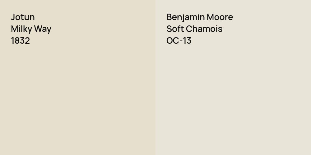 Jotun Milky Way vs. Benjamin Moore Soft Chamois