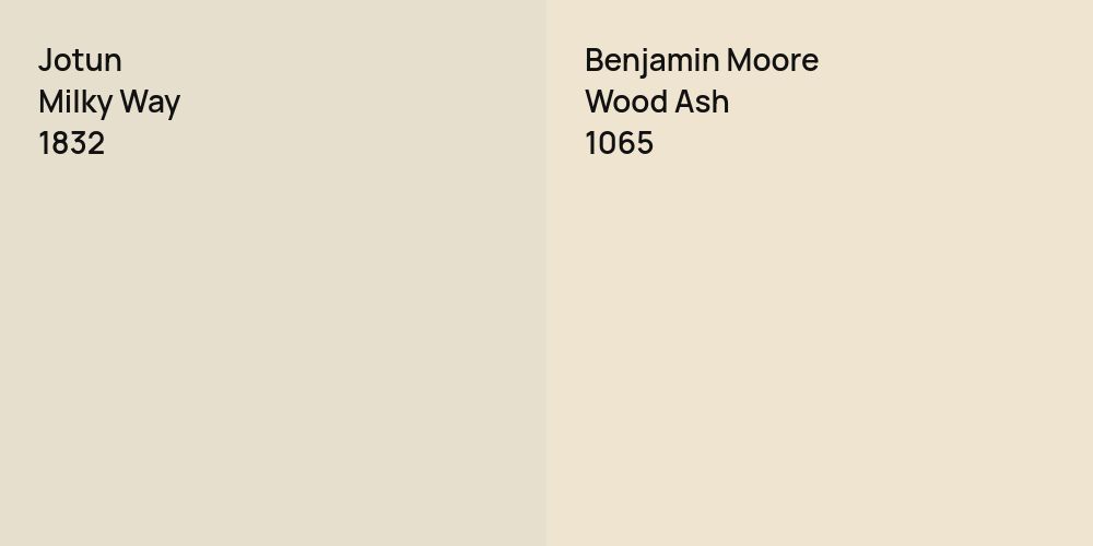 Jotun Milky Way vs. Benjamin Moore Wood Ash