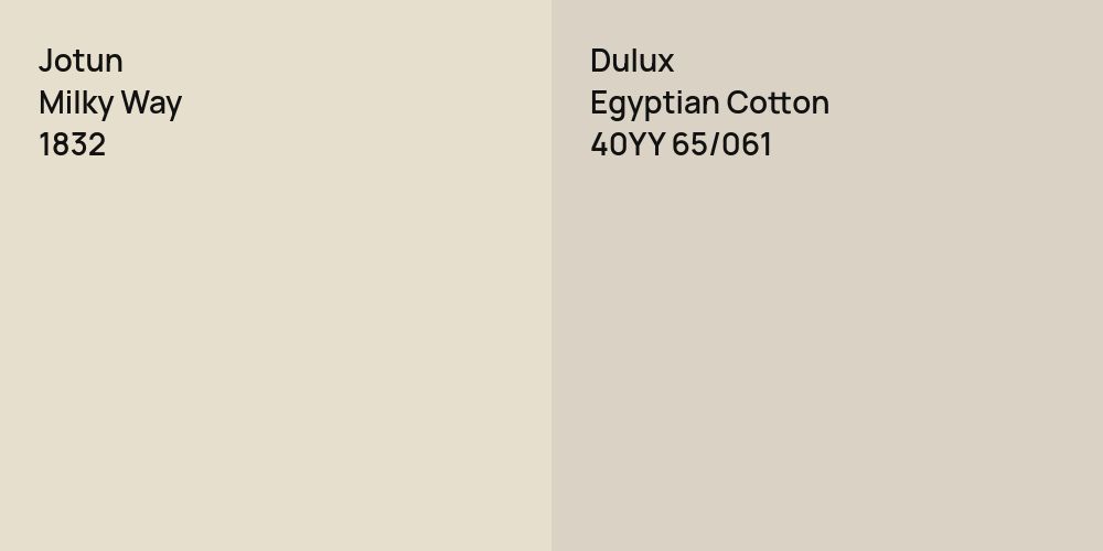 Jotun Milky Way vs. Dulux Egyptian Cotton