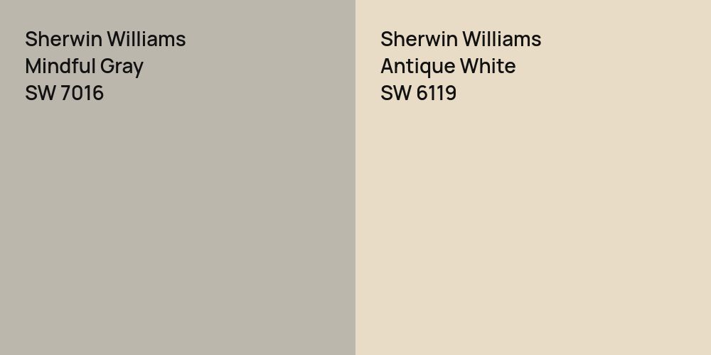 Sherwin Williams Mindful Gray vs. Sherwin Williams Antique White