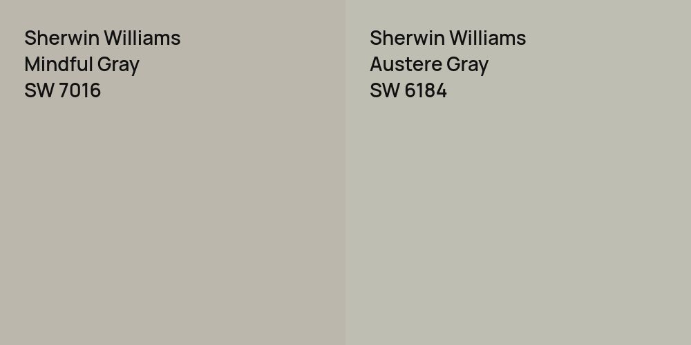 Sherwin Williams Mindful Gray vs. Sherwin Williams Austere Gray