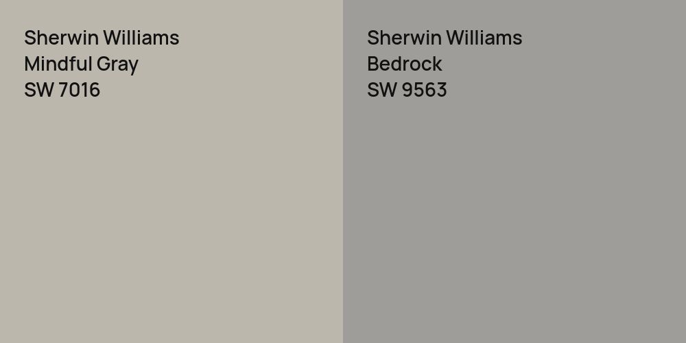 Sherwin Williams Mindful Gray vs. Sherwin Williams Bedrock