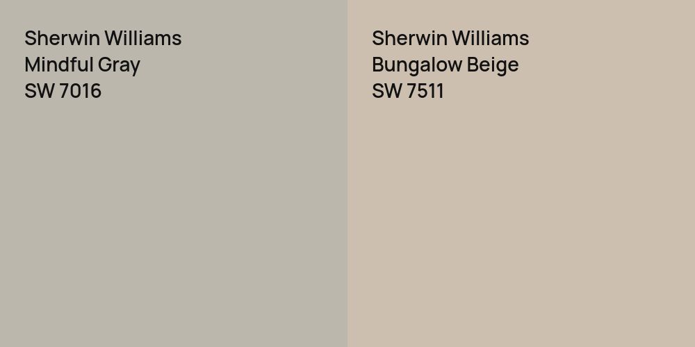 Sherwin Williams Mindful Gray vs. Sherwin Williams Bungalow Beige