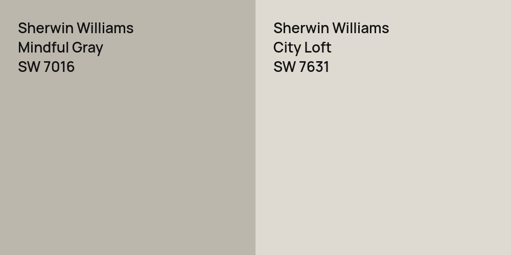 Sherwin Williams Mindful Gray vs. Sherwin Williams City Loft