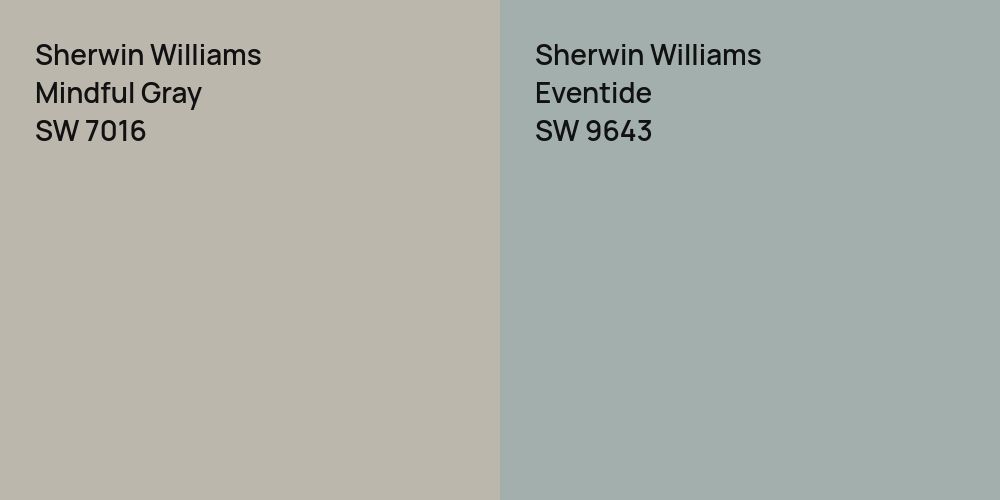 Sherwin Williams Mindful Gray vs. Sherwin Williams Eventide