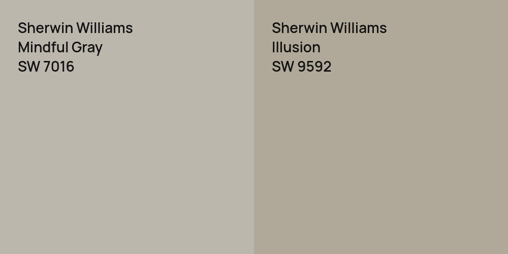 Sherwin Williams Mindful Gray vs. Sherwin Williams Illusion