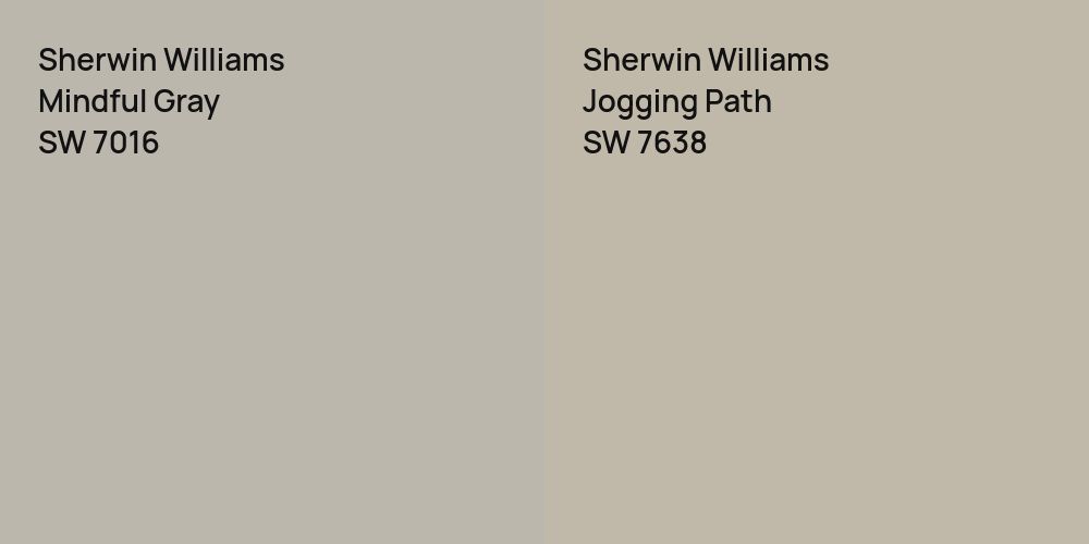 Sherwin Williams Mindful Gray vs. Sherwin Williams Jogging Path