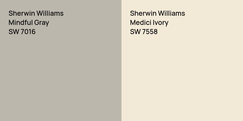 Sherwin Williams Mindful Gray vs. Sherwin Williams Medici Ivory