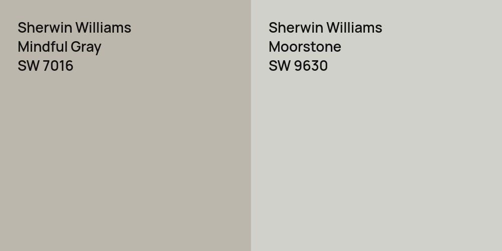 Sherwin Williams Mindful Gray vs. Sherwin Williams Moorstone