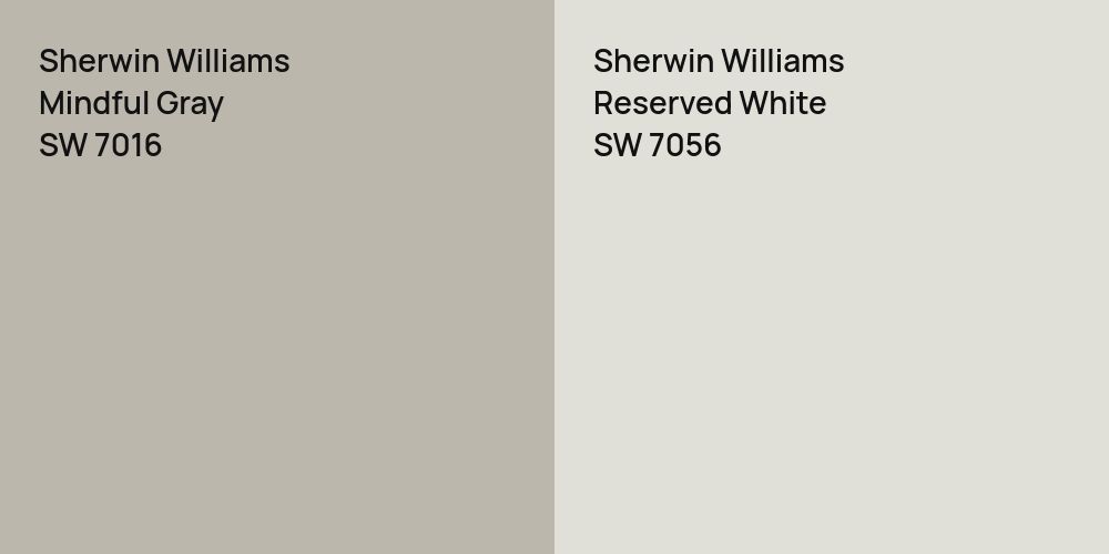 Sherwin Williams Mindful Gray vs. Sherwin Williams Reserved White