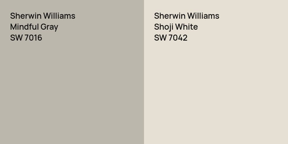 Sherwin Williams Mindful Gray vs. Sherwin Williams Shoji White