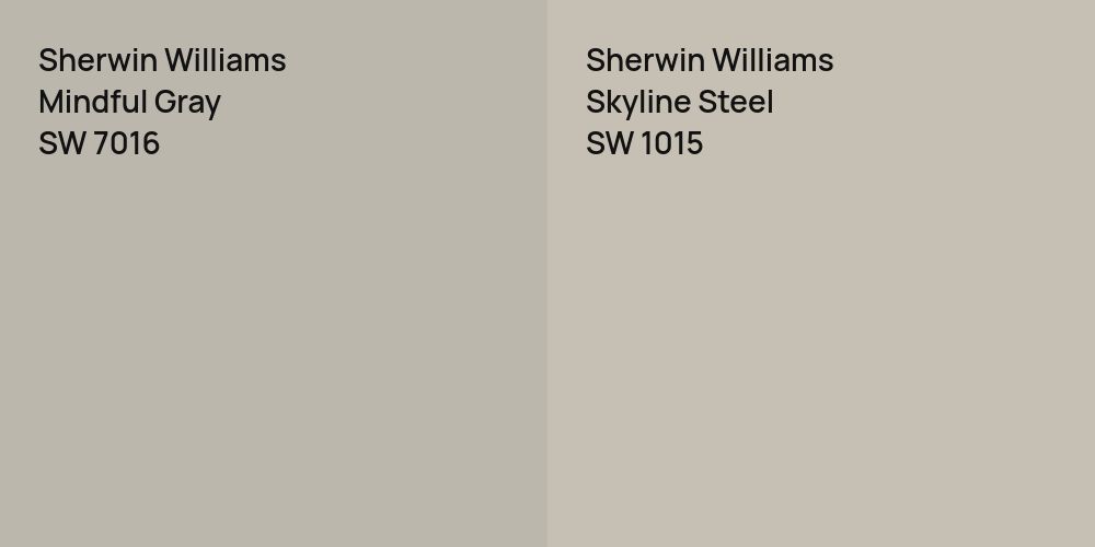 Sherwin Williams Mindful Gray vs. Sherwin Williams Skyline Steel