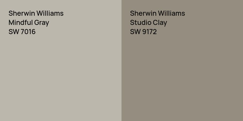 Sherwin Williams Mindful Gray vs. Sherwin Williams Studio Clay