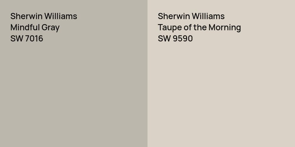 Sherwin Williams Mindful Gray vs. Sherwin Williams Taupe of the Morning