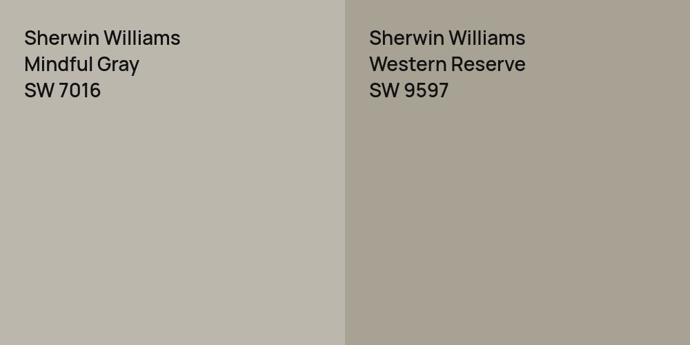 Sherwin Williams Mindful Gray vs. Sherwin Williams Western Reserve