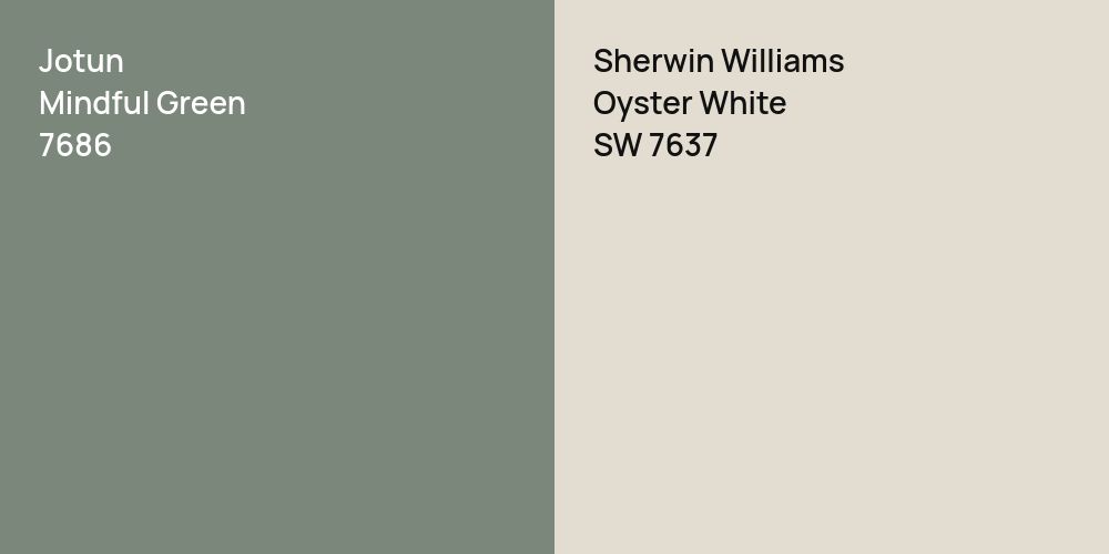 Jotun Mindful Green vs. Sherwin Williams Oyster White