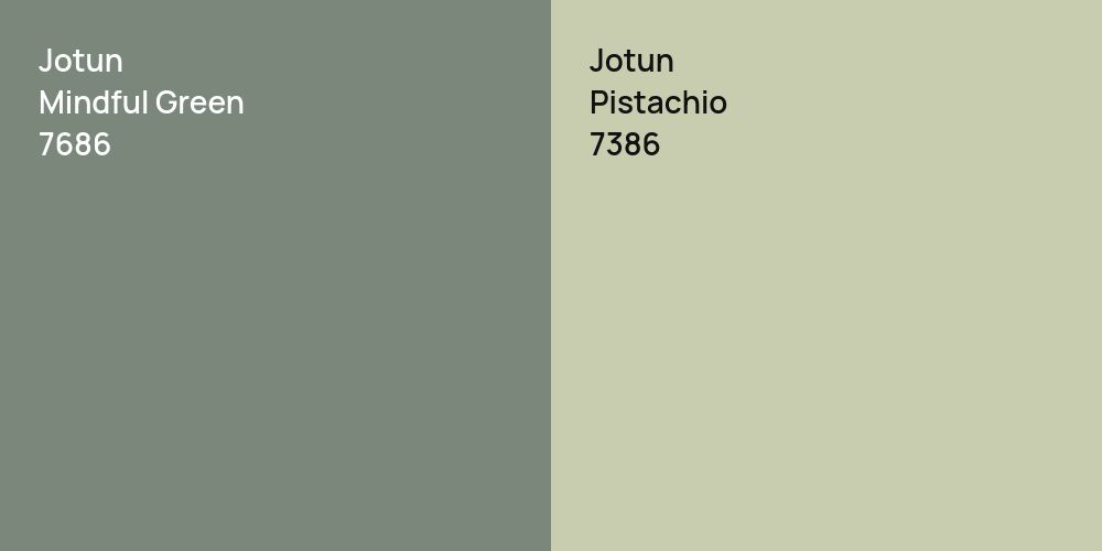 Jotun Mindful Green vs. Jotun Pistachio