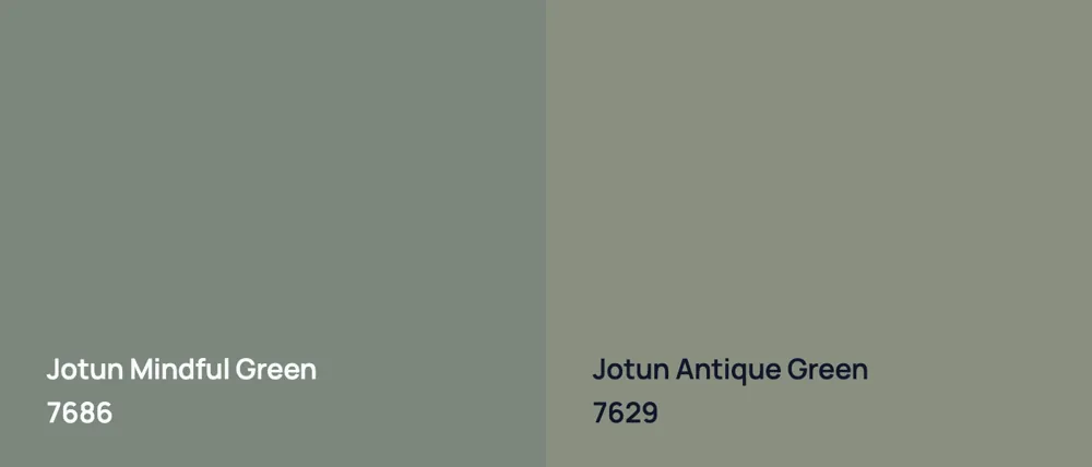 Jotun Mindful Green 7686 vs Jotun Antique Green 7629