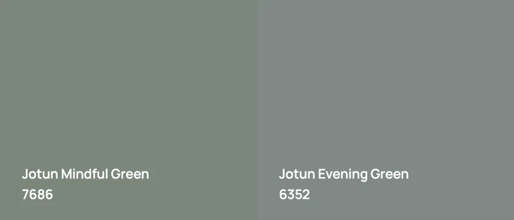 Jotun Mindful Green 7686 vs Jotun Evening Green 6352