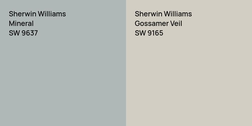 Sherwin Williams Mineral vs. Sherwin Williams Gossamer Veil