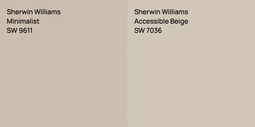 Sherwin Williams Minimalist vs. Sherwin Williams Accessible Beige