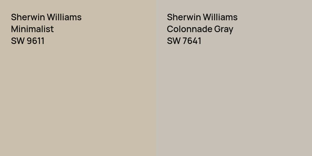 Sherwin Williams Minimalist vs. Sherwin Williams Colonnade Gray