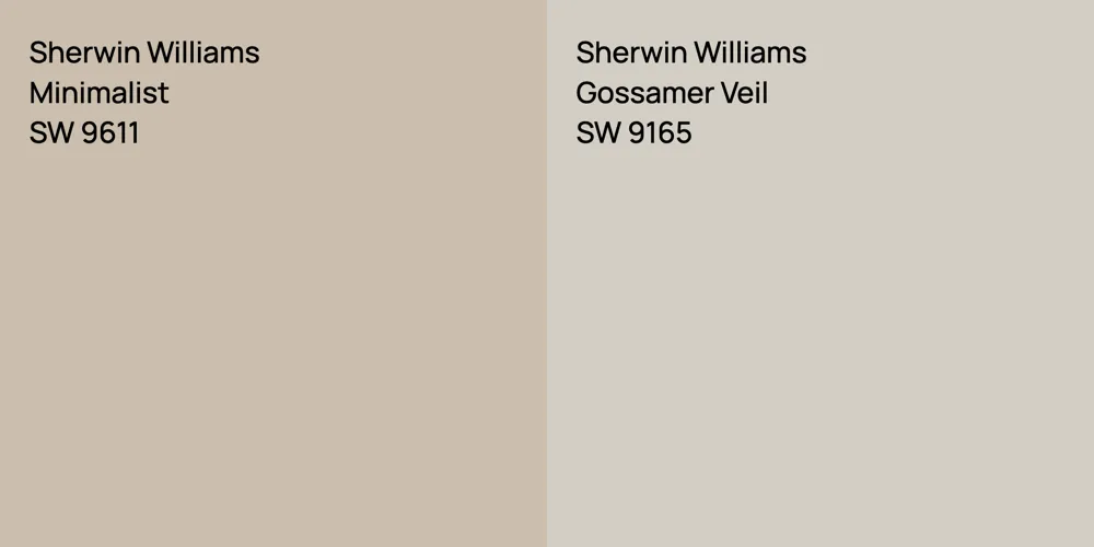 Sherwin Williams Minimalist vs. Sherwin Williams Gossamer Veil