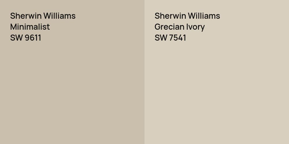 Sherwin Williams Minimalist vs. Sherwin Williams Grecian Ivory