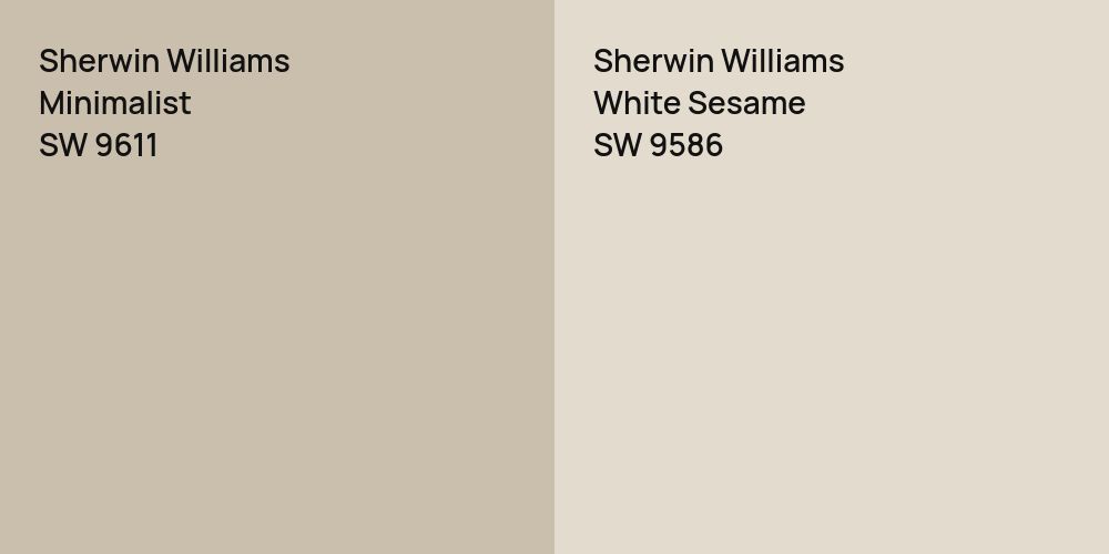 Sherwin Williams Minimalist vs. Sherwin Williams White Sesame