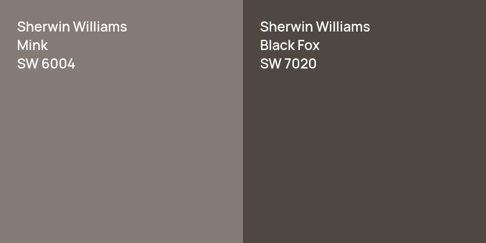 Sherwin Williams Mink vs. Sherwin Williams Black Fox