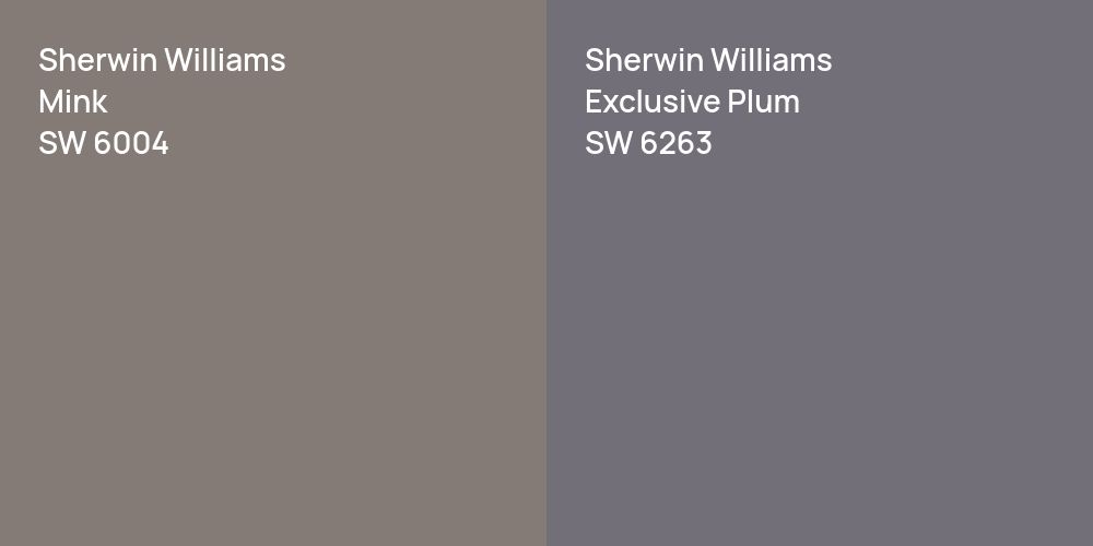 Sherwin Williams Mink vs. Sherwin Williams Exclusive Plum