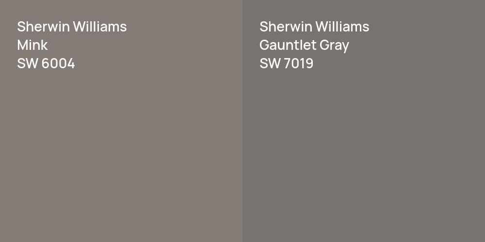 Sherwin Williams Mink vs. Sherwin Williams Gauntlet Gray