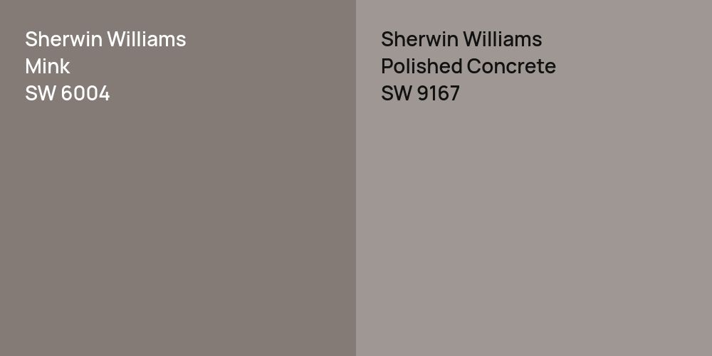 Sherwin Williams Mink vs. Sherwin Williams Polished Concrete