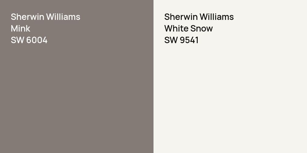 Sherwin Williams Mink vs. Sherwin Williams White Snow