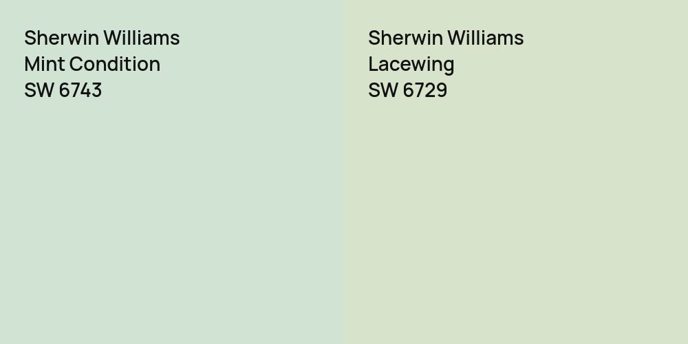 Sherwin Williams Mint Condition vs. Sherwin Williams Lacewing