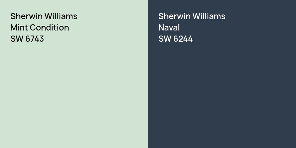 Sherwin Williams Mint Condition vs. Sherwin Williams Naval