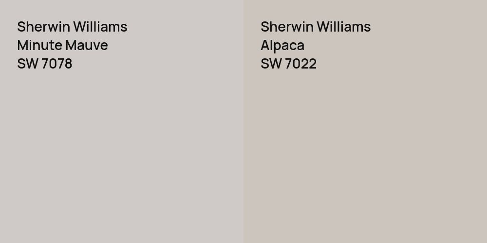 Sherwin Williams Minute Mauve vs. Sherwin Williams Alpaca