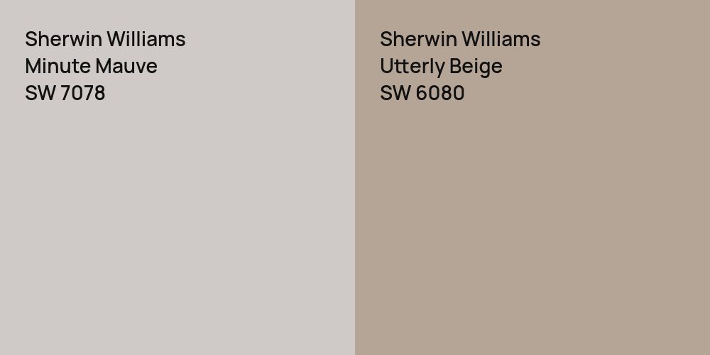 Sherwin Williams Minute Mauve vs. Sherwin Williams Utterly Beige