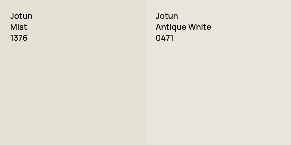 Jotun Mist vs. Jotun Antique White