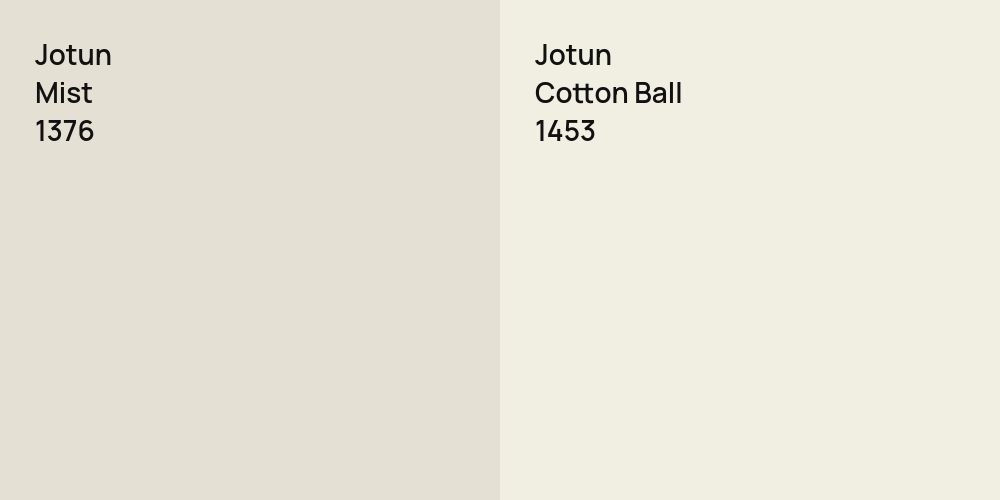 Jotun Mist vs. Jotun Cotton Ball