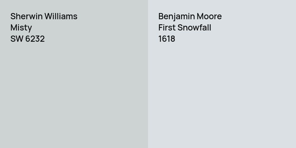 Sherwin Williams Misty vs. Benjamin Moore First Snowfall