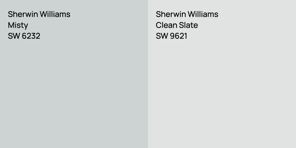 Sherwin Williams Misty vs. Sherwin Williams Clean Slate