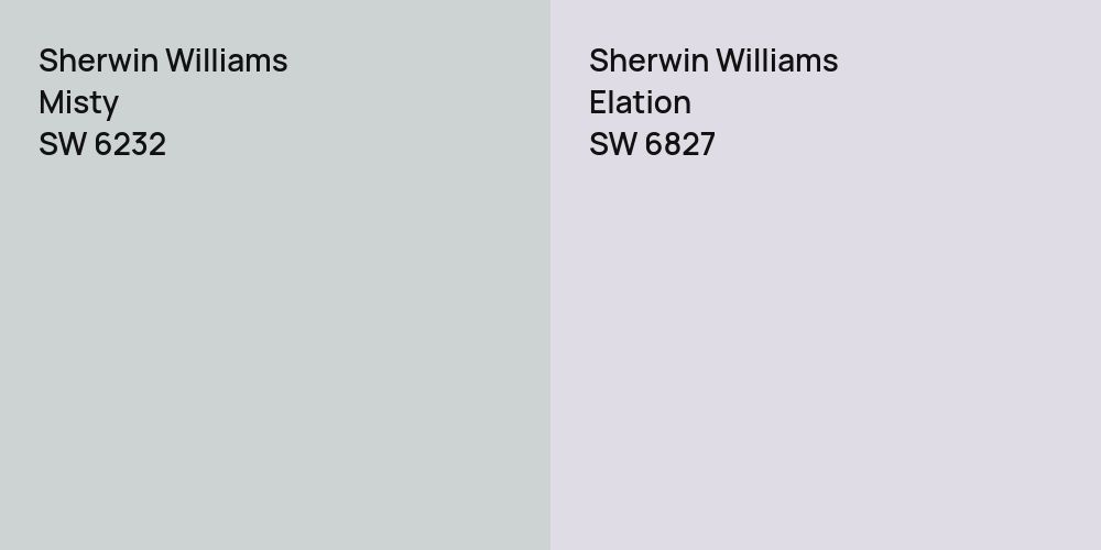 Sherwin Williams Misty vs. Sherwin Williams Elation