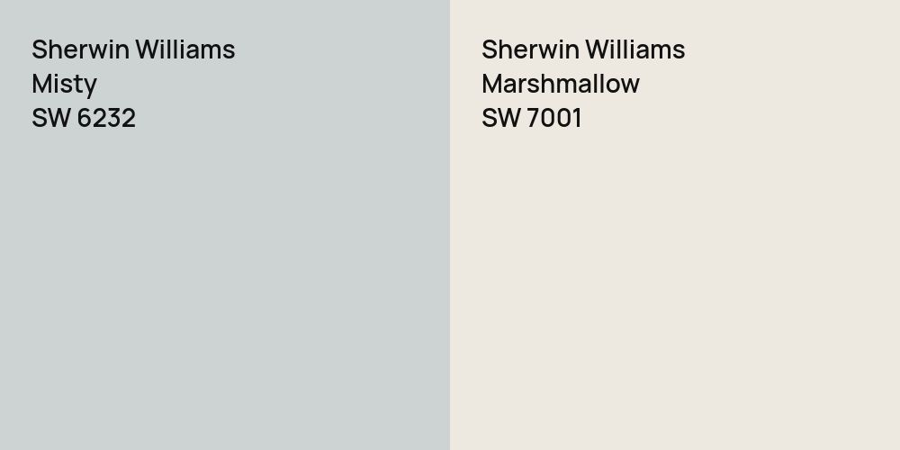 Sherwin Williams Misty vs. Sherwin Williams Marshmallow