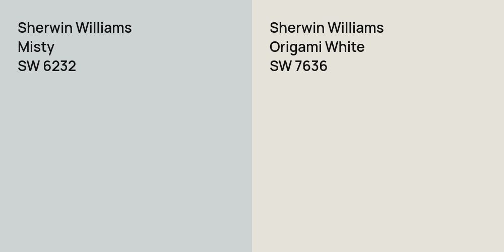 Sherwin Williams Misty vs. Sherwin Williams Origami White